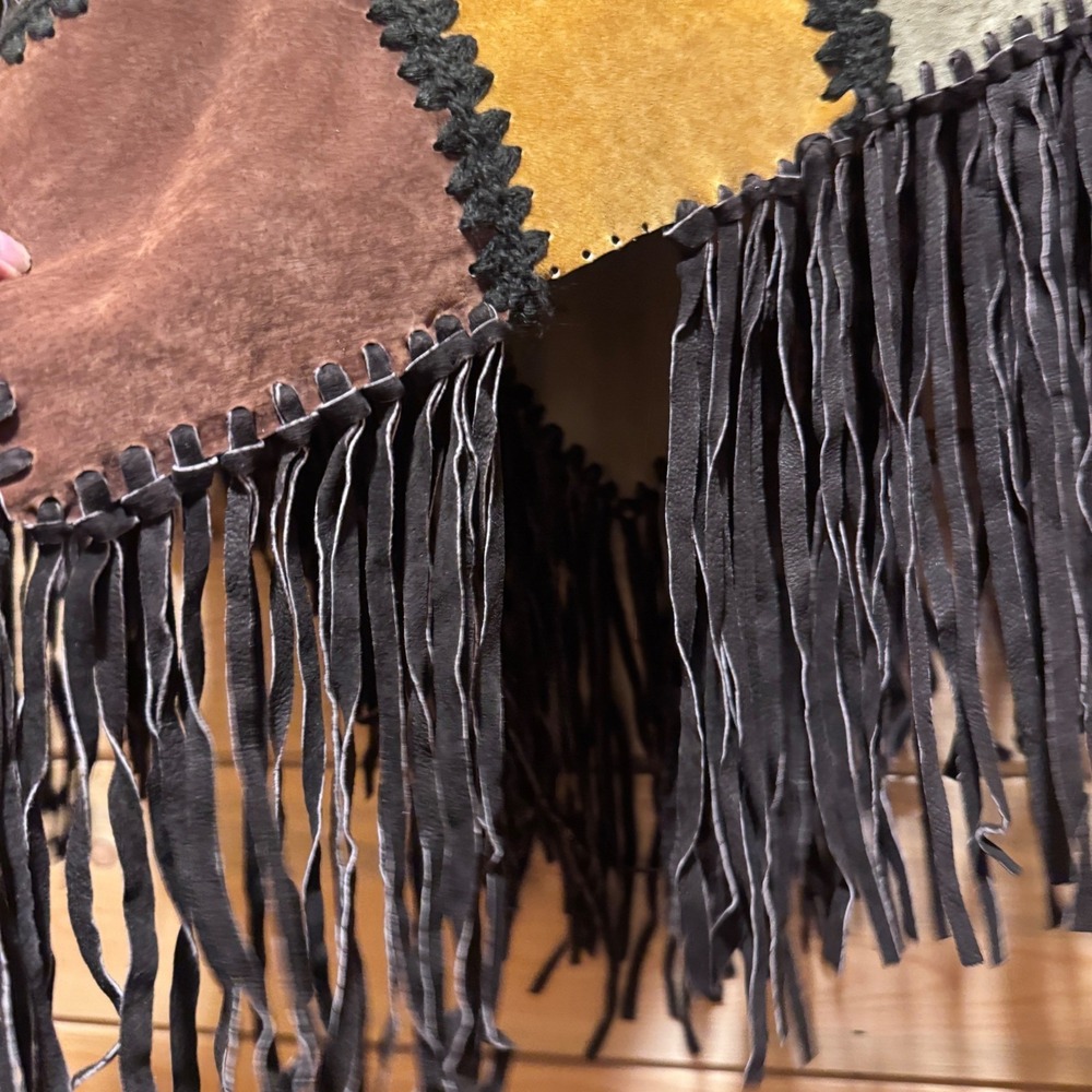 Wilsons Leather Maxima Crochet Patchwork Suede Po… - image 6